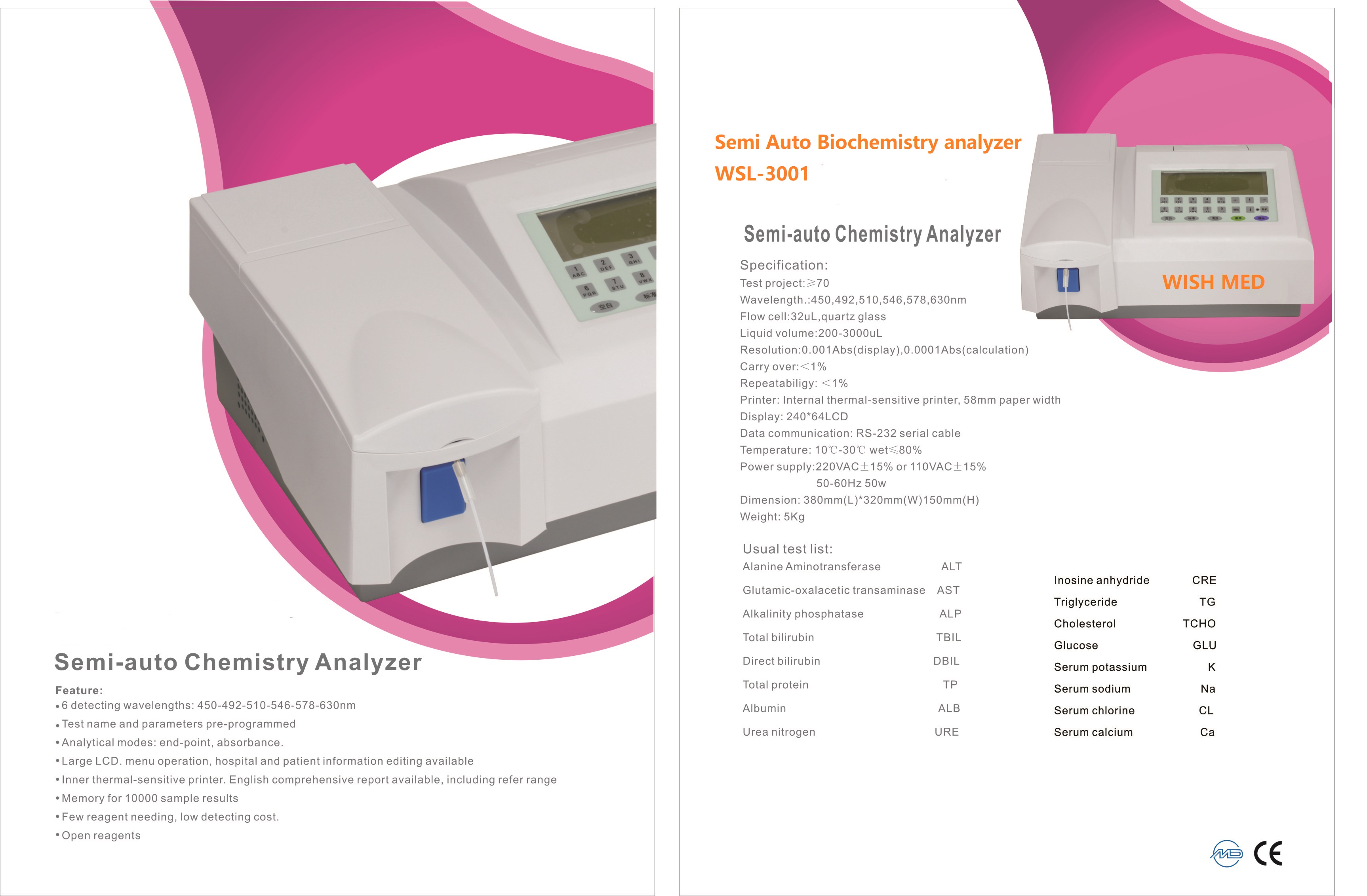WSL-3001 Semi Auto Biochemistry analyzer Catalog.jpg