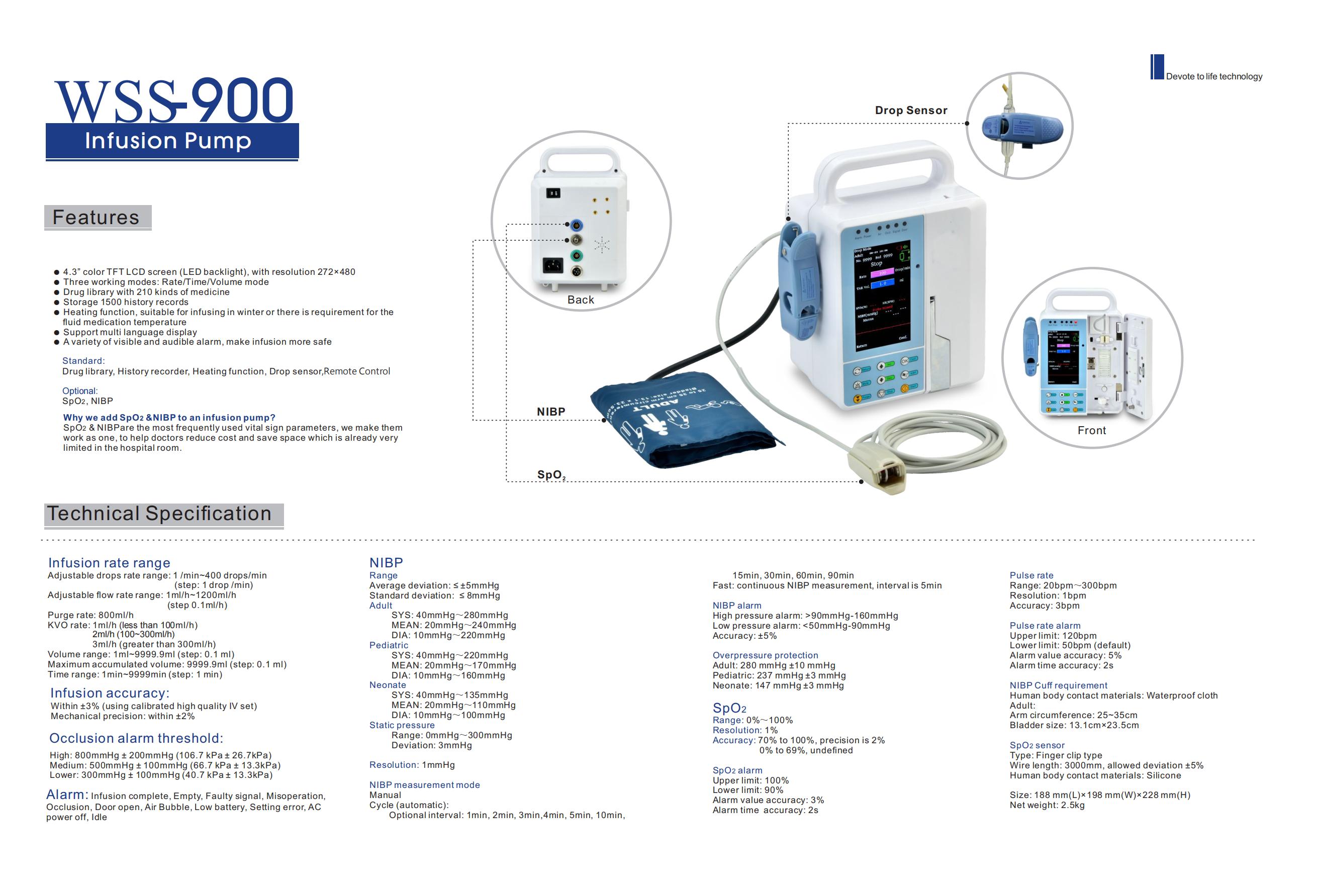 WSS-900 4.3”color LCD screen Infusion Pump with remote control_00.jpg